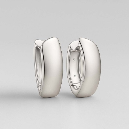 Pendientes de aros Oval plata de ley