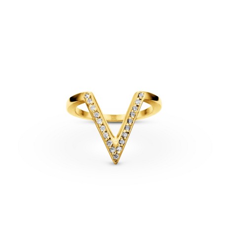 Anillo V Circonitas Plata...