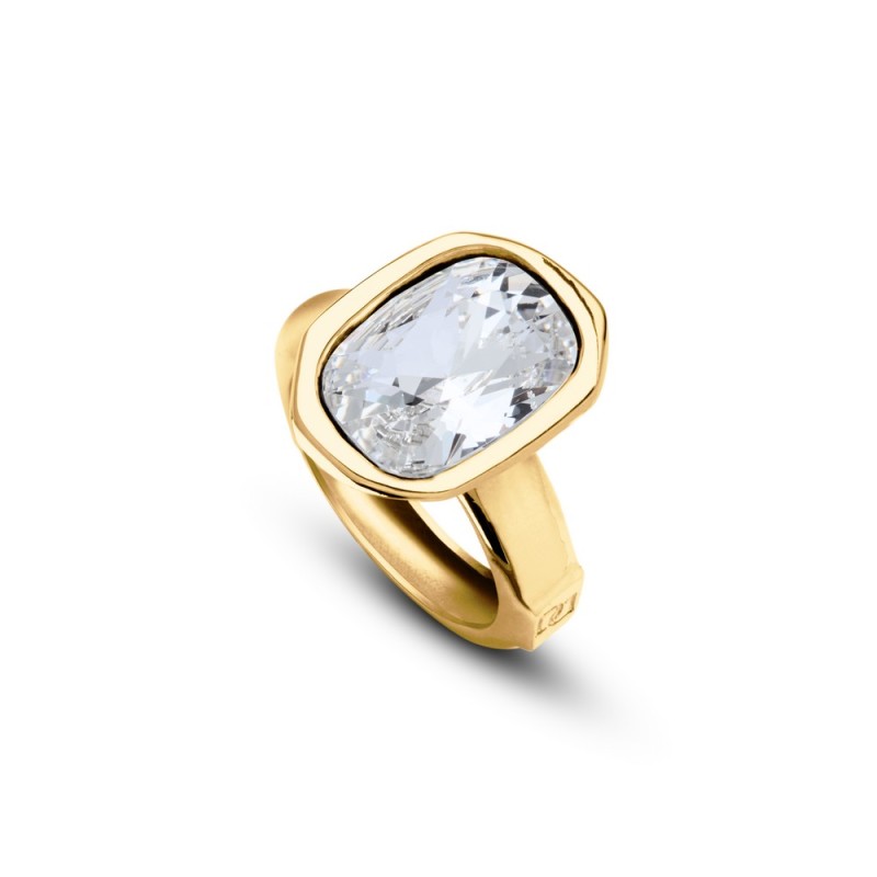 Anillo Cushion Cristal Swarovski Plata de ley