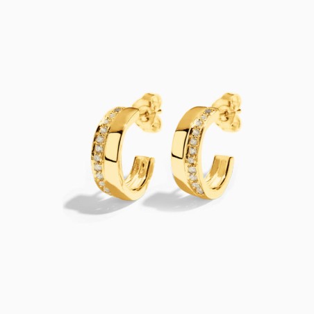Pendientes de aro Loop con circonitas Plata de ley