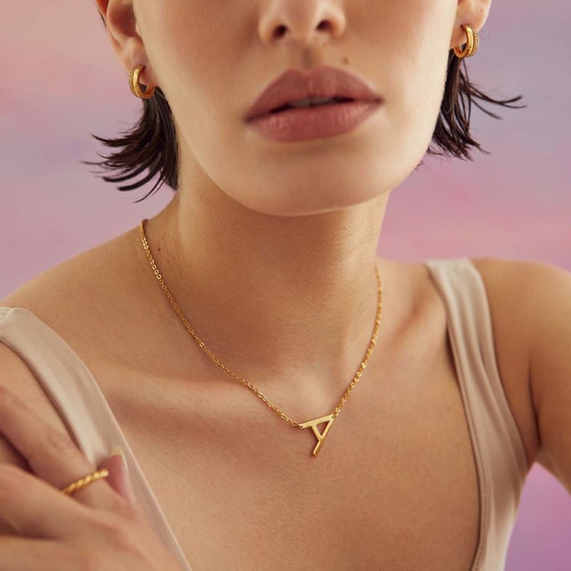 Collar Inicial Mediana Plata de ley