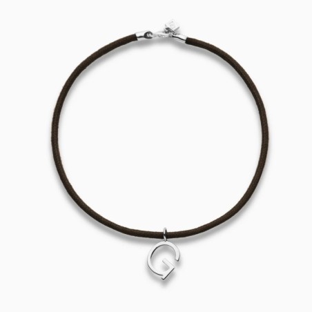 Collar Cordón con Inicial Plata de ley
