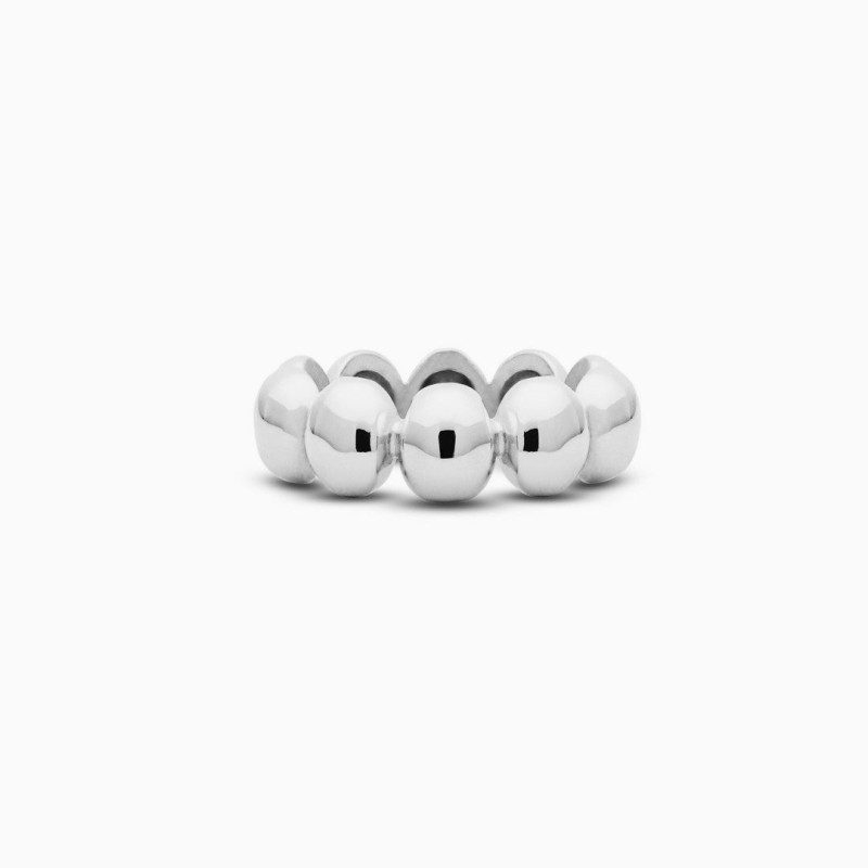 Anillo de sinfin de ovalos en Plata de Ley elaborado artesanalmente.