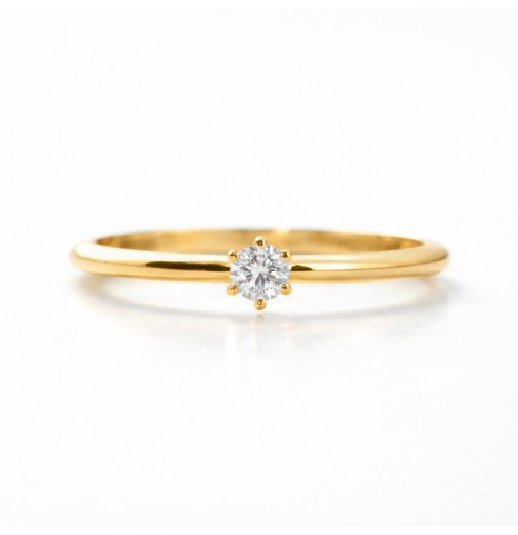 Anillo compromiso solitario oro 18k — DE DIOS Joyas Valencia