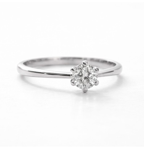Anillo compromiso solitario II oro 18k — DE DIOS Joyas Valencia