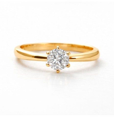 Anillo compromiso solitario III oro 18k — DE DIOS Joyas Valencia