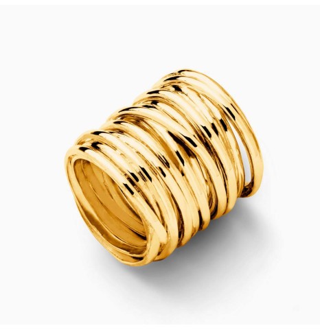 Anillo de Hilo de Plata con baño de Oro 18k elaborado artesanalmente