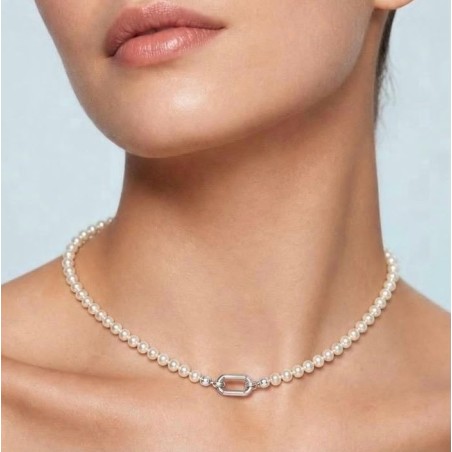Collar Perlas con Mosquetón DD plata