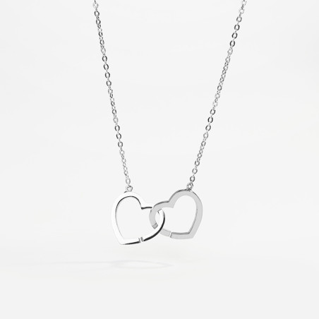 Cadena con corazones entrelazados Plata de ley