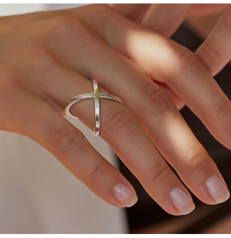 Anillo Cruzado Plata de ley