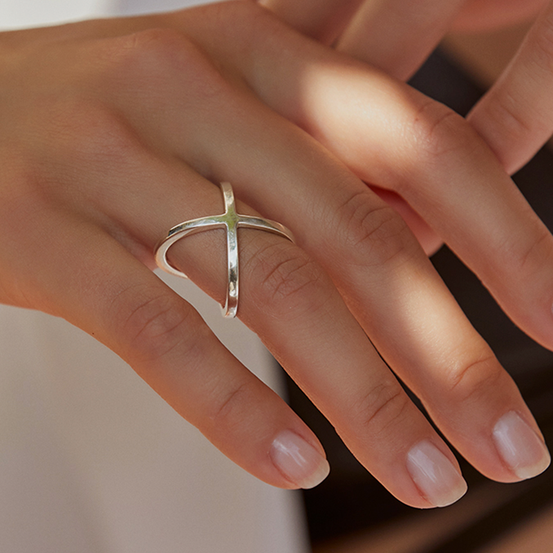 Anillo Cruzado Plata de ley