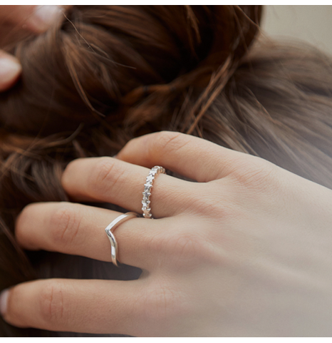 Anillo Ola Plata de ley