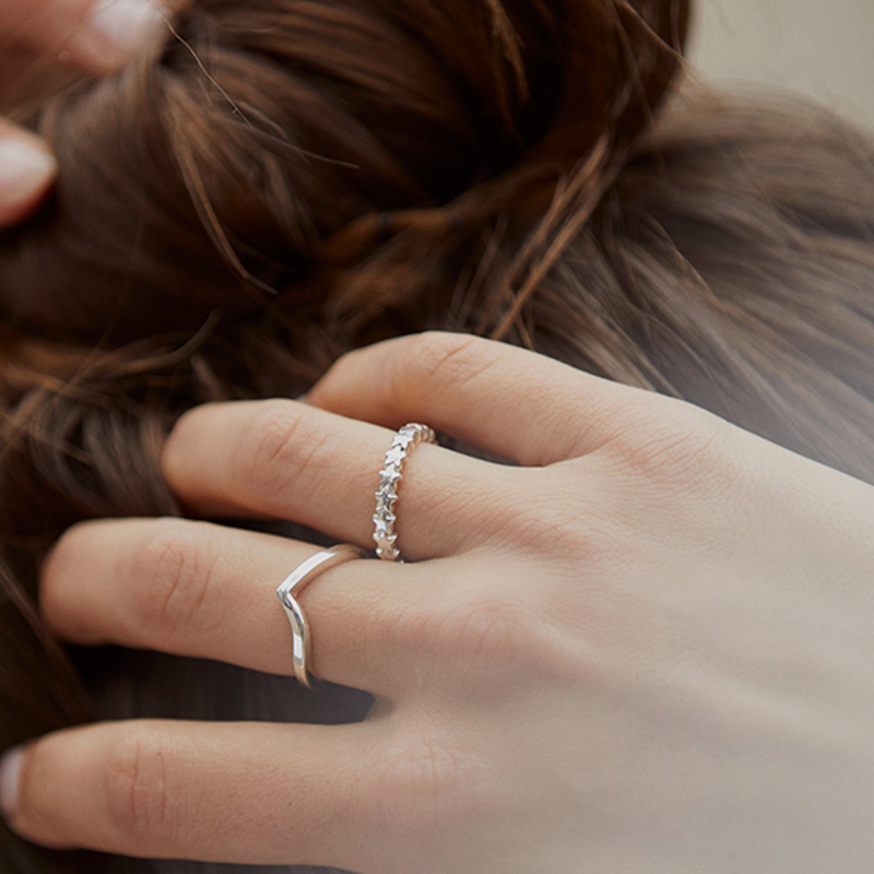 Anillo Ola Plata de ley