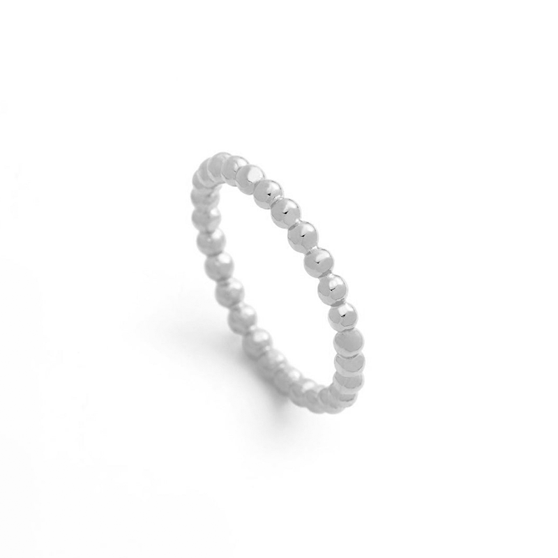 Anillo Bolitas Plata de ley